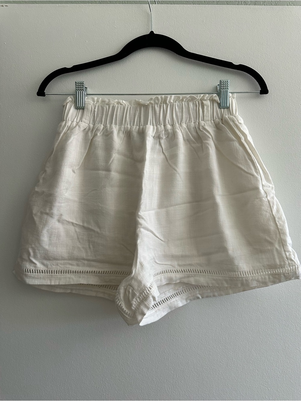 Lulu's Light Cream Linen Blend High-Waist Shorts